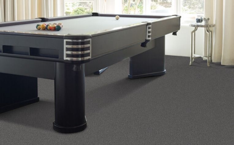 Carpet Floor Gameroom Pool Table Example
